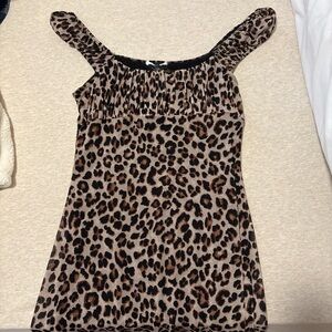 Tilly’s Leopard Print Blouse with Black Accents
